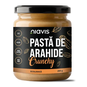 Pasta de arahide crunchy ecologic, 250g, Niavis