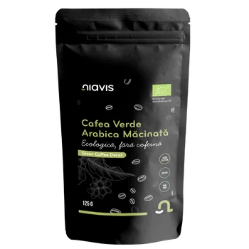 Cafea verde Arabica macinata fara cofeina, 125g, Niavis