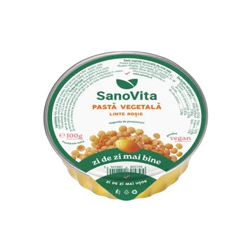 Pasta vegetala tartinabila din linte rosie clasica, 100g, SanoVita