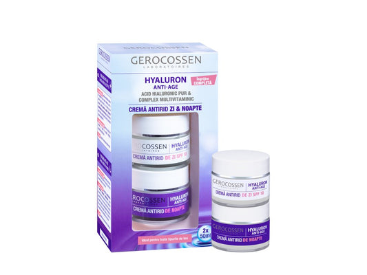 Set creme antirid Hyaluron Anti-Age - de zi si de noapte 2 x 50 ml