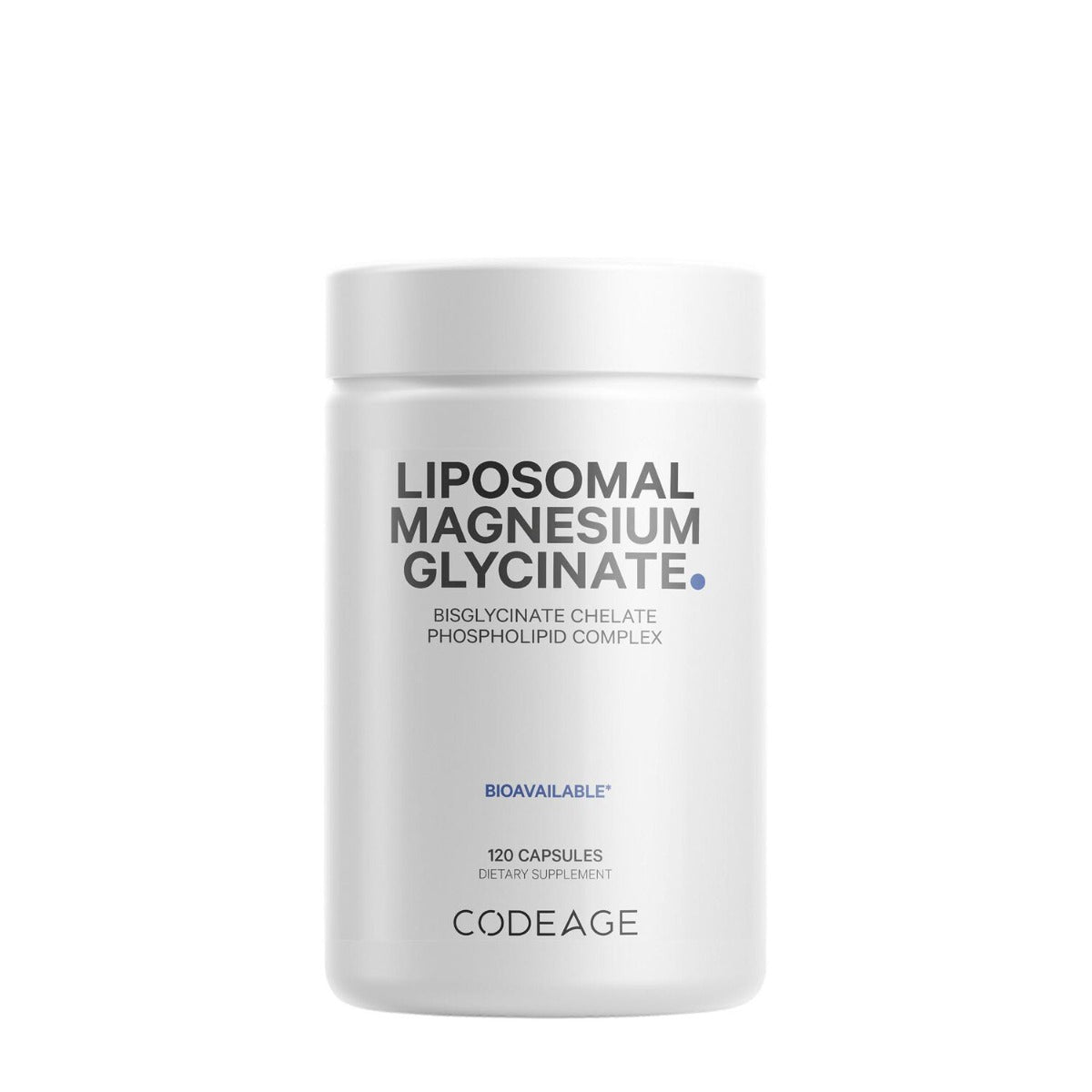 CodeAge Liposomal Magnesium Glycinate, Magneziu Bisglicinat Lipozomal cu BioPerine® - Formula Avansata pentru Absorbtie Superioara, 120 cps