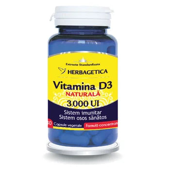 Vitamina D3 Naturală 3000 UI 30capsule – Herbagetica