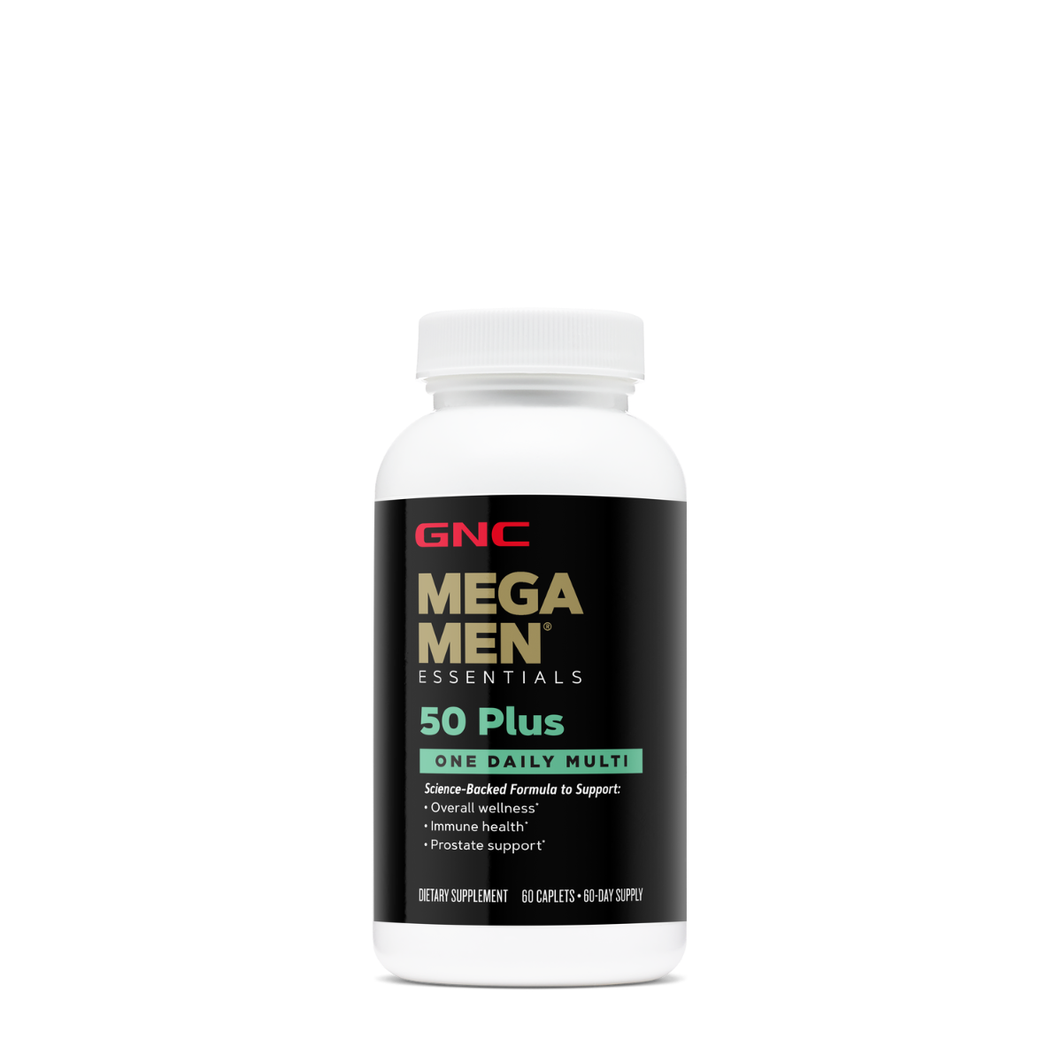 GNC Mega Men® 50 Plus One Daily, Complex de Multivitamine pentru Barbati - Suport pentru ochi, inima si creier, 60 tb