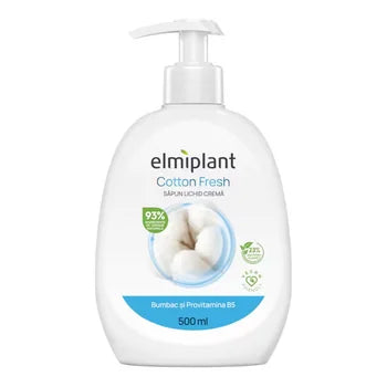 Sapun lichid cu bumbac si provitamina B5 Cotton Fresh, 500ml, Elmiplant
