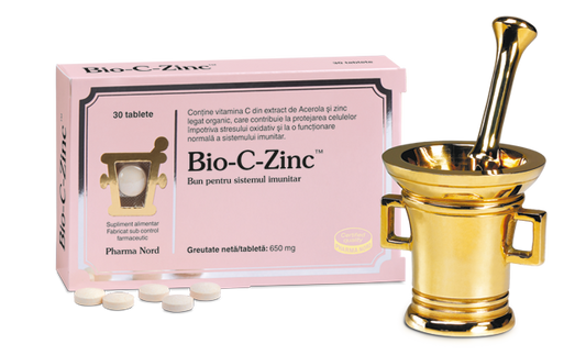 Tablete cu vitamina C şi zinc pentru sistemul imunitar