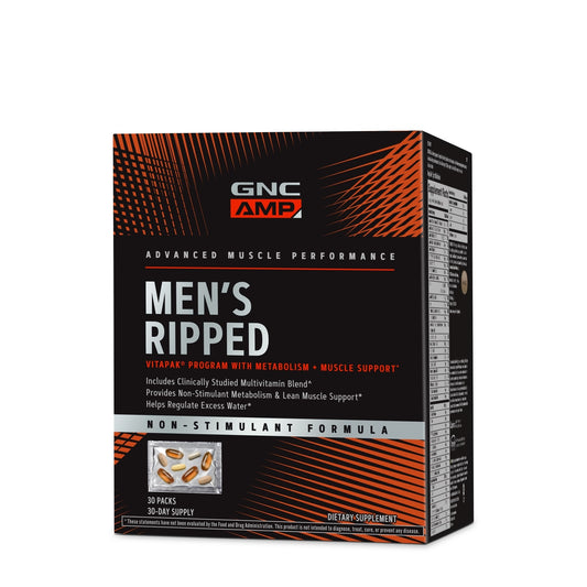 GNC AMP Men's Ripped Vitapak® Complex de Multivitamine Pentru Barbati- Non Stimulant, 30 Pachetele