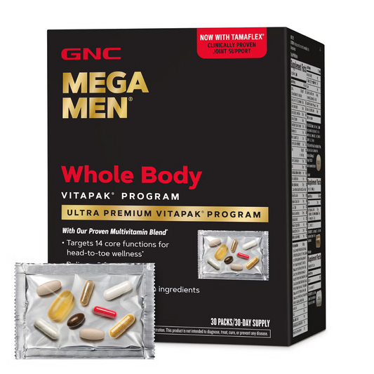 GNC Mega Men® Whole Body Vitapak® Program, Complex de Multivitamine Pentru Barbati, Pentru Intregul Organism, 30 Pachetele