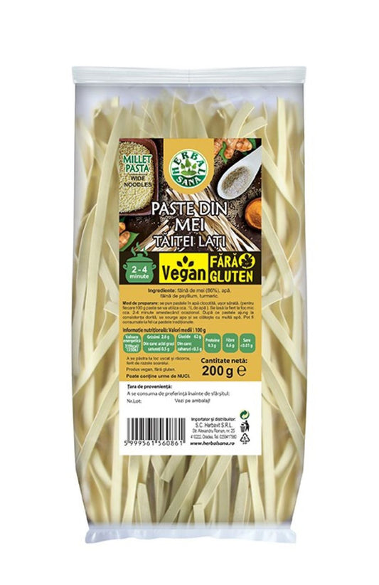PASTE DIN MEI, TĂIȚEI LAȚI, FĂRĂ GLUTEN – 200G