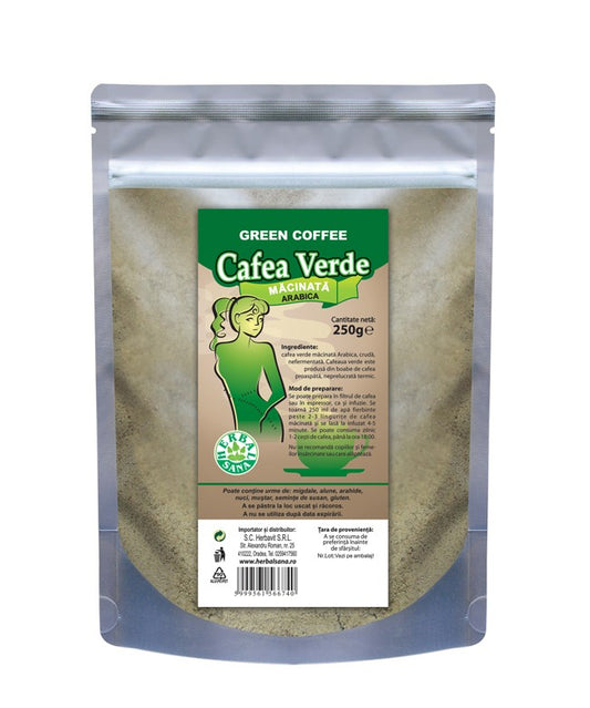 CAFEA VERDE MĂCINATĂ ARABICA – 250G