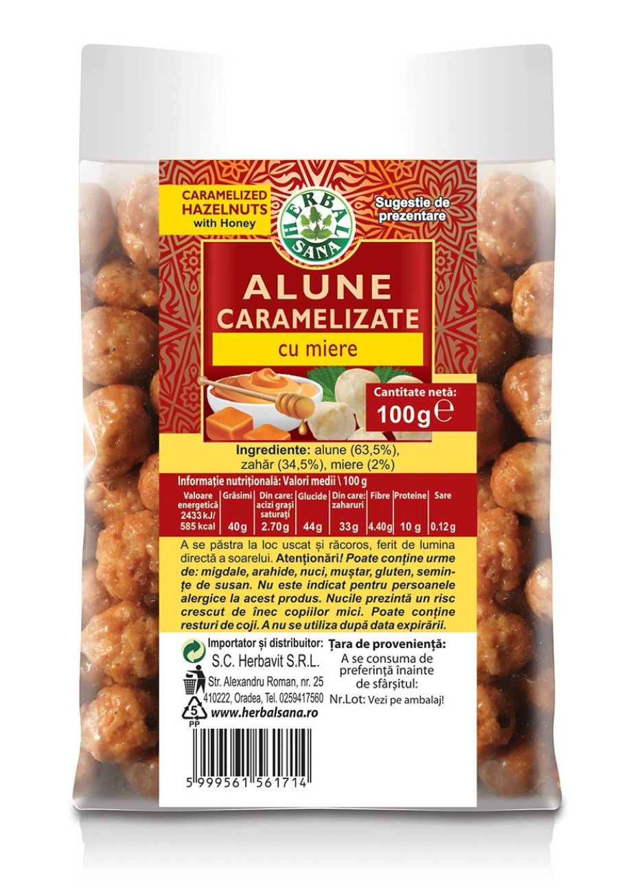 ALUNE CARAMELIZATE CU AROMĂ DE MIERE – 100G