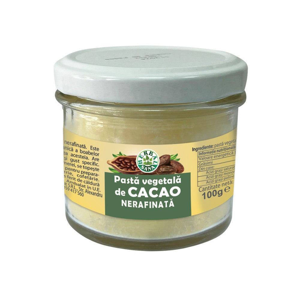 PASTĂ VEGETALĂ DE CACAO, NERAFINATĂ