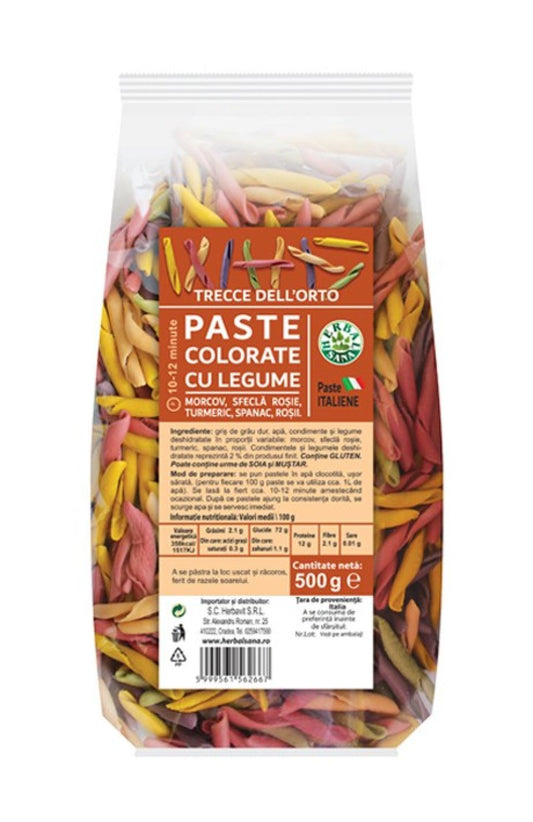 PASTE COLORATE CU LEGUME RECCE DELL’ORTO – 500G
