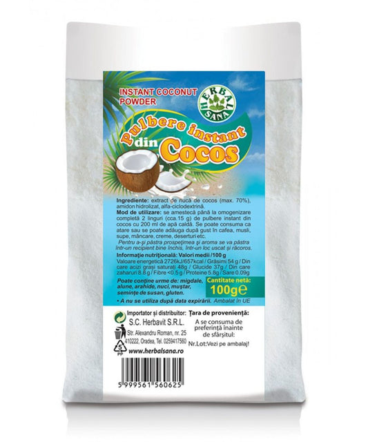 PULBERE INSTANT DE COCOS – 100G