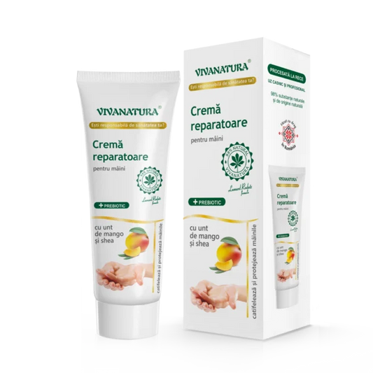 Cremă reparatoare pentru mâini cu unt de mango și shea 50ml – Leonard Radutz Formula – VivaNatura