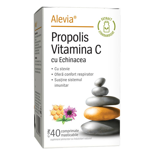 Propolis Vitamina C cu Echinacea si Stevie 40 comprimate masticabile