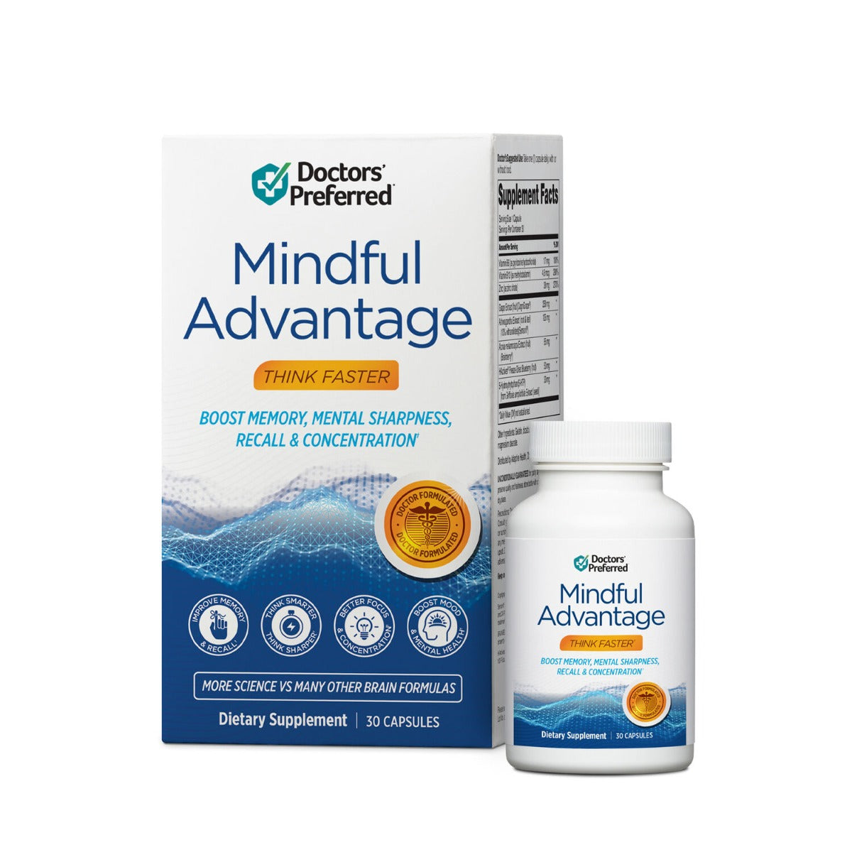 Doctors' Preferred® Mindful Advantage, Supliment pentru Sanatatea Cognitiva, 30 cps