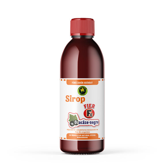 Sirop Coacaz-negru cu Fier și îndulcitor natural din Stevia rebaudiana 500ml