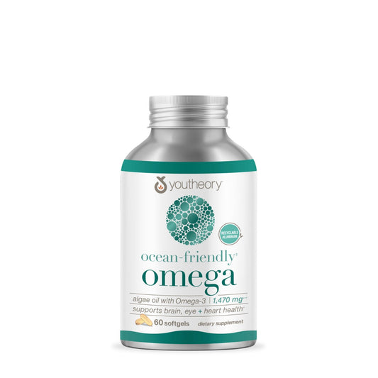 Youtheory® Ocean Friendly Omega, Omega 3 din Alge de Origine Oceanica, 60 cps