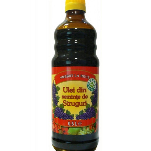 Ulei din samburi de struguri presat la rece, uz intern și extern, 500 ml, Herbal Sana