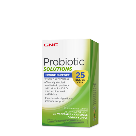 GNC Probiotic Solutions Immune Support - 25 Billion CFUs, Probiotic LAB4® Studiat Clinic, 25 Miliarde UFC Culturi Vii pentru Imunitate, 30 cps