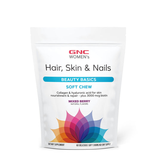 GNC Women’s Hair, Skin & Nails Formula, Formula pentru Par, Piele si Unghii, Caramele cu Aroma de Fructe de Padure, 60 Caramele