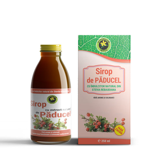 Sirop de Păducel cu indulcitor natural din Stevia Rebaudiana 250ml