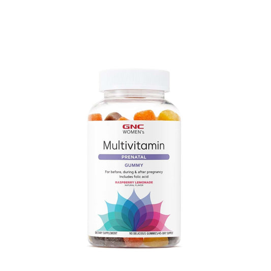 GNC Multivitamin Prenatal Formula Gummy, Formula de Multivitamine Prenatale Jeleuri cu Aroma Naturala de Limonada cu Zmeura, 90 jeleuri