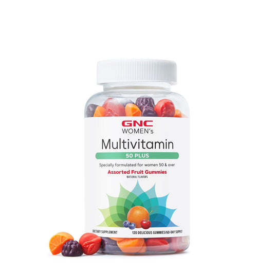 GNC Women’s Multivitamin 50+ Gummies, Jeleuri cu Multivitamine pentru Femei 50+ cu Aroma de Fructe Asortate, 120 jeleuri