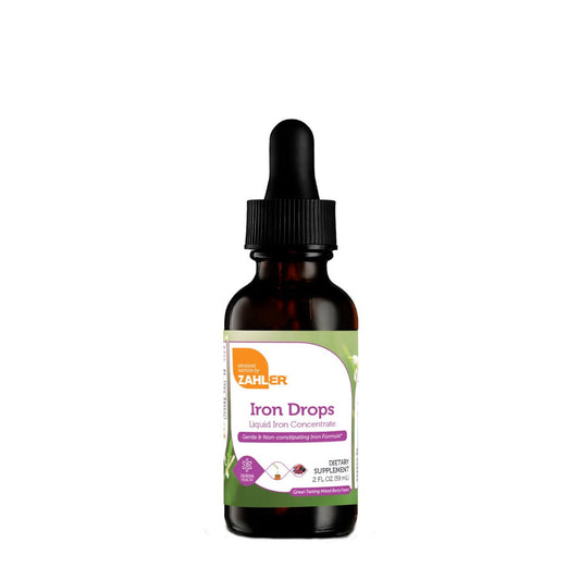 ZAHLER® Liquid Iron Drops, Fier Bisglicinat Lichid cu Aroma de Fructe de Padure, 59 ml