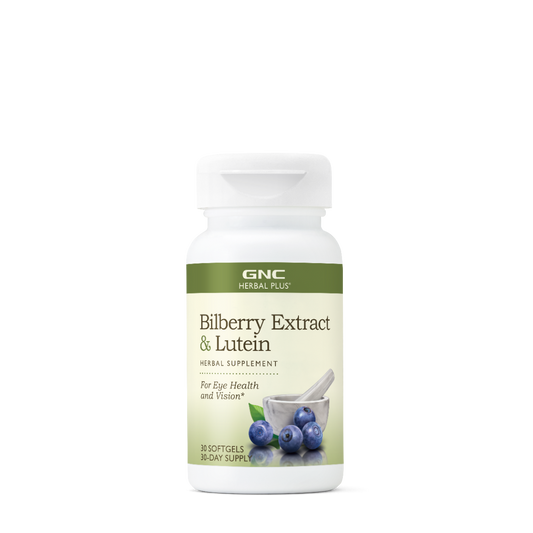 GNC Herbal Plus Bilberry Extract & Lutein, Extract de Afine si Luteina, 30 cps