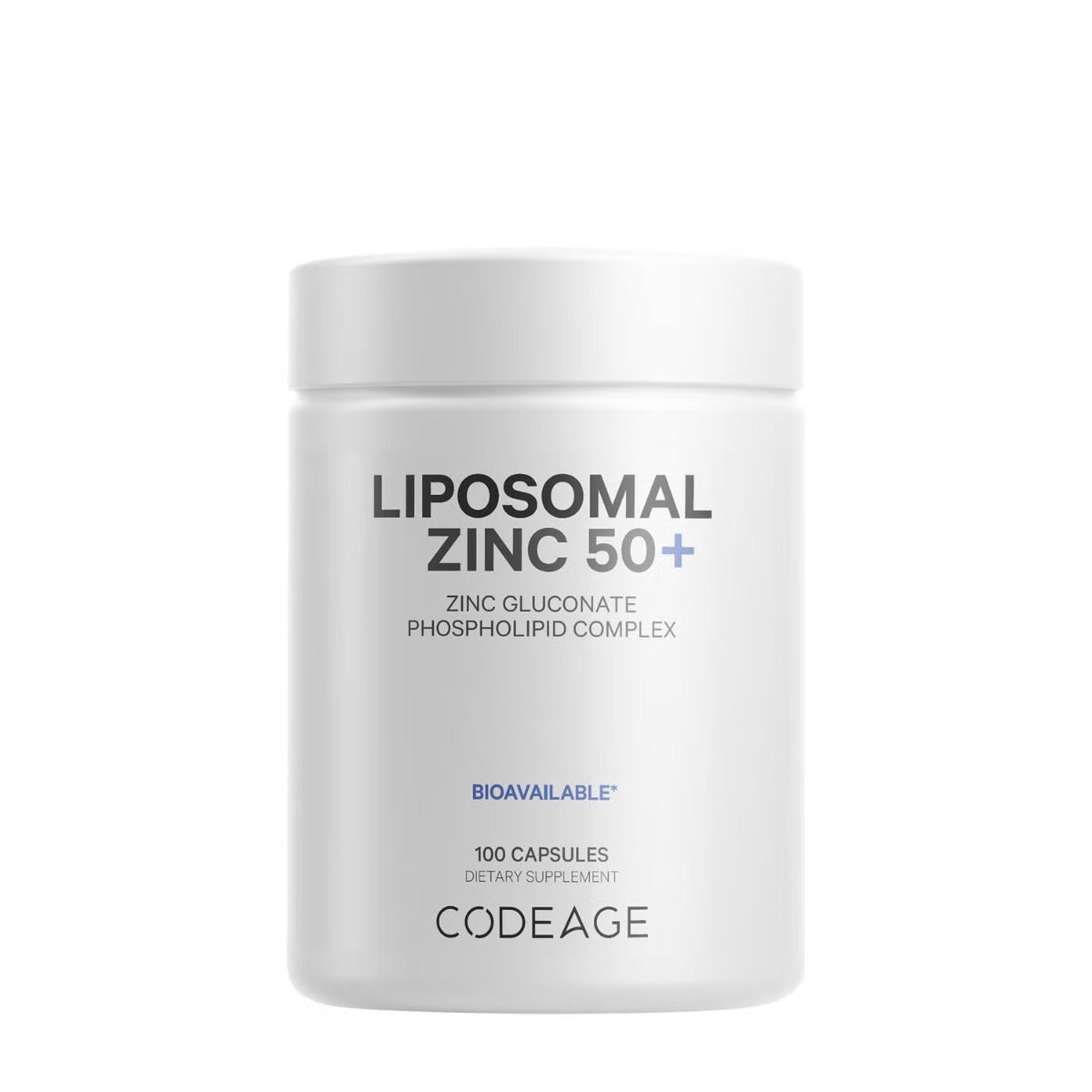 Codeage Liposomal Zinc 50+, Zinc Lipozomal 50+ Complex de Fosfolipide, 100 cps