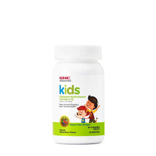 GNC Milestones® Kids Chewable Multivitamin, Multivitamine Pentru Copii 2-12 Ani, cu Aroma Naturala de Fructe de Padure, 60 tb