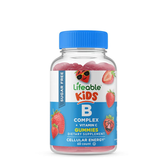 Lifeable™ Kids Sugar Free B Complex, B complex jeleuri cu aroma de naturala de capsuni, 60 jeleuri