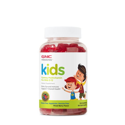 GNC Milestones® Kids Multivitamin Gummy, Multivitamine Pentru Copii 2-12 Ani cu Aroma de Fructe de Padure, 120 jeleuri