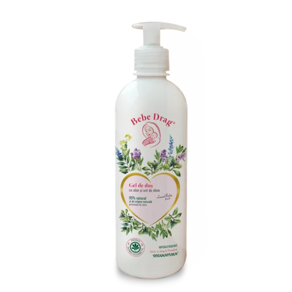 Bebe Drag Gel de dus cu aloe si unt de shea, 500ml – Leonard Radutz formula – VivaNatura