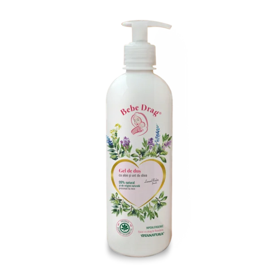 Bebe Drag Gel de dus cu aloe si unt de shea, 500ml – Leonard Radutz formula – VivaNatura