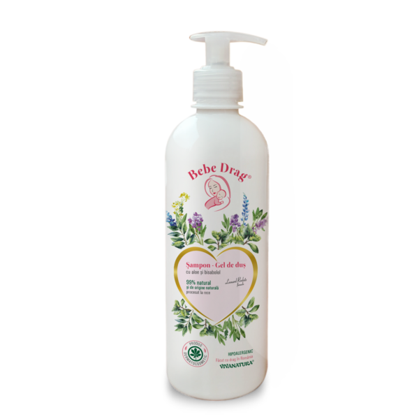 Bebe Drag Sampon – Gel de dus cu aloe si bisabolol, 500ml – Leonard Radutz formula – VivaNatura