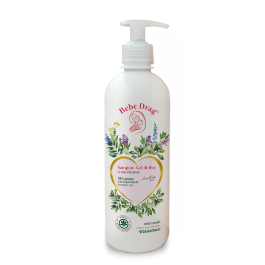 Bebe Drag Sampon – Gel de dus cu aloe si bisabolol, 500ml – Leonard Radutz formula – VivaNatura