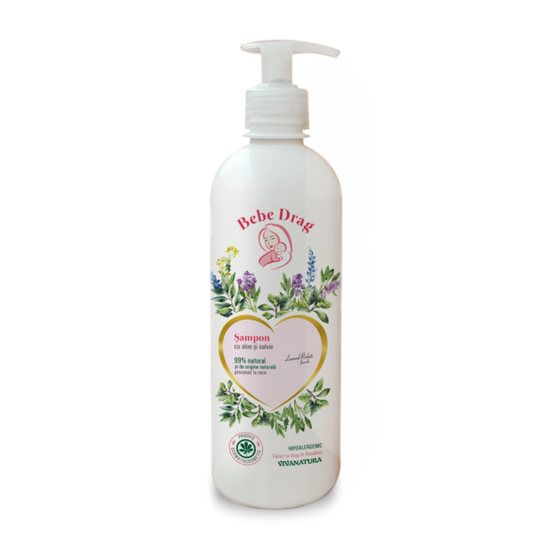 Bebe Drag Sampon cu aloe și salvie, 500ml – Leonard Radutz formula – VivaNatura