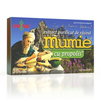 Extract purificat de rasina Mumie cu Propolis, 60 tablete, Damar