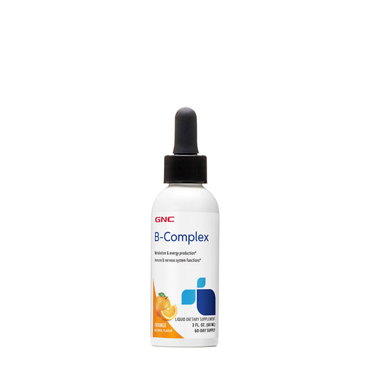 GNC B-Complex, Complex de Vitamine B Lichid, cu Aroma Naturala de Portocale, 60 ml