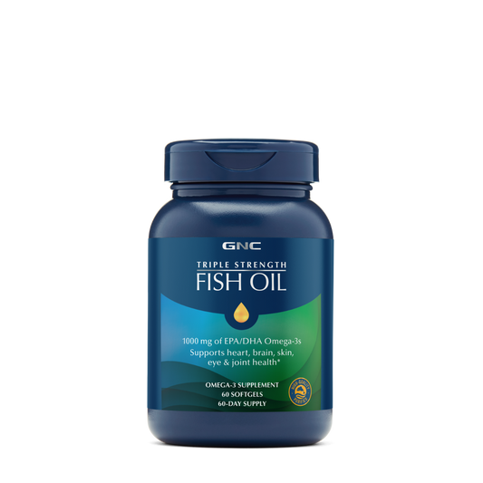 GNC Triple Strength Fish Oil, Ulei de Peste 1000 mg Omega 3 EPA si DHA, 60 cps