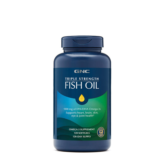 GNC Triple Strength Fish Oil, Ulei de Peste 1000 mg Omega 3 EPA si DHA, 120 cps