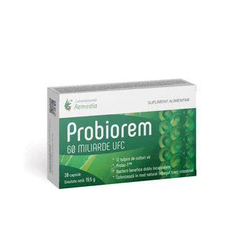 Probiorem 60 miliarde UFC, 30 capsule, Laboratoarele Remedia