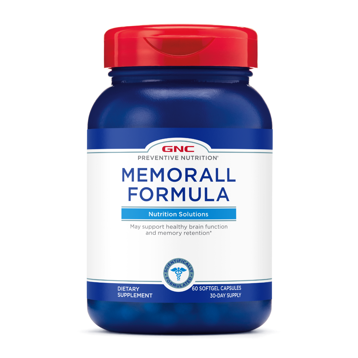 GNC Preventive Nutrition® Memorall, Formula pentru Sanatatea Creierului si Imbunatatirea Memoriei, 60 cps