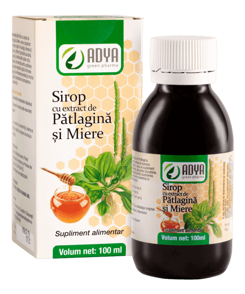 Sirop cu extract de Pătlagină și Miere, 100ml