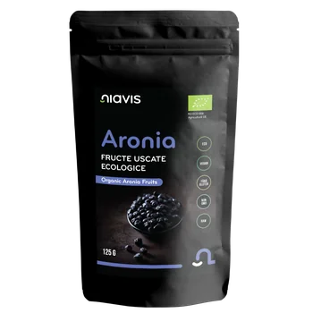 Fructe uscate raw ecologice Aronia, 125g, Niavis