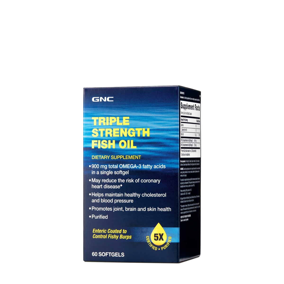 GNC Triple Strength Fish Oil, Ulei de Peste, 60 cps