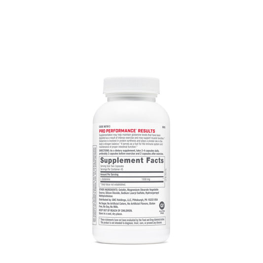 GNC Pro Performance® L-Glutamine 1500 mg, Glutamina, 90 cps