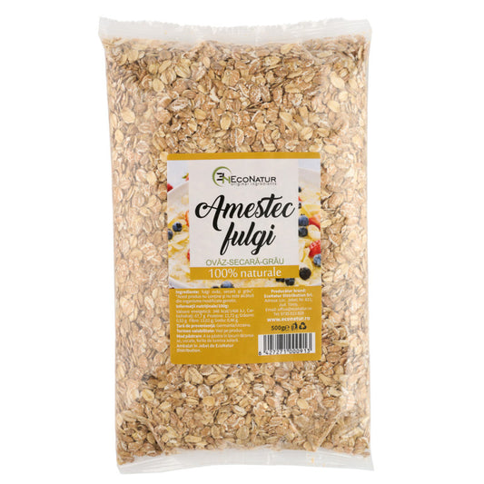 Amestec fulgi ovaz, secara si grau 500g Econatur
